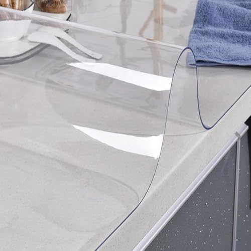 Transparente/mattierte PVC-Tischunterlage aus Kunststoff, Schreibtischschutz, wasserdicht, waschbar, Tischunterlage für Zuhause, Küche, Büro (50 x 40 cm, transparent) von Miaogoo