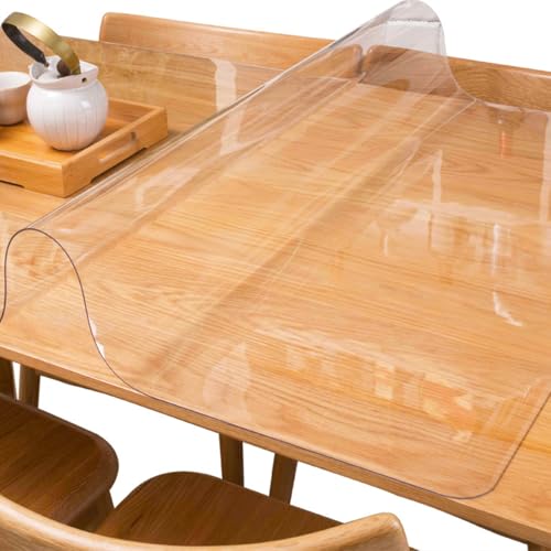 Transparente/mattierte Tischunterlage, transparentes PVC, 1 mm dick, Schreibtischschutz, weiche, strukturierte wasserdichte Tischdecke, Schreibtischunterlage für Zuhause und Büro (120 x 70 cm von Miaogoo