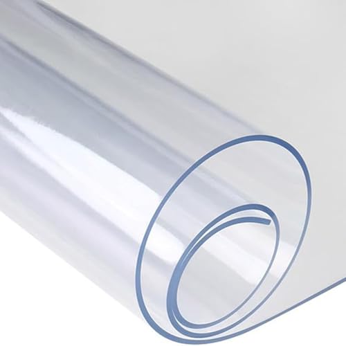 Transparente PVC-Schreibtischunterlage, Tischmatte, rechteckig, waschbar, weiche Tischdecke, Schutzmatte, abwischbar, bequeme Tischdecke (120 x 70 cm) von Miaogoo