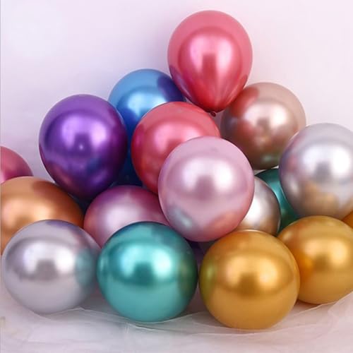 50 Stück leuchtende Metallballons für Geburtstag, Hochzeit, Raumdekoration, Party, Feiertagsdekoration 50 Stück leuchtende Metallballons für Geburtstag, Hochzeit, Raumdekoration, Party, Feiertagsdekoration von Miaoyak