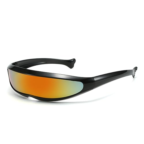 Futuristischer Spiegel, personalisierte galvanisierte Sonnenbrille, Y2K Steampunk-Brille, Rave-Partybrille für Damen und Herren von Miaoyak