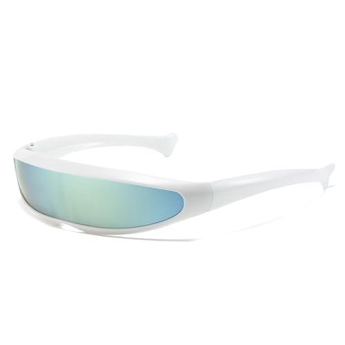 Futuristischer Spiegel, personalisierte galvanisierte Sonnenbrille, Y2K Steampunk-Brille, Rave-Partybrille für Damen und Herren von Miaoyak