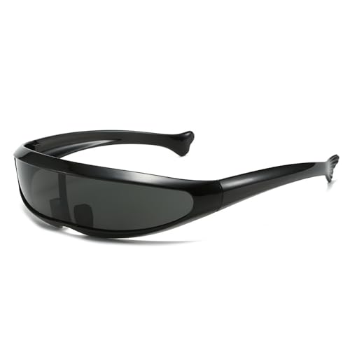 Futuristischer Spiegel, personalisierte galvanisierte Sonnenbrille, Y2K Steampunk-Brille, Rave-Partybrille für Damen und Herren von Miaoyak