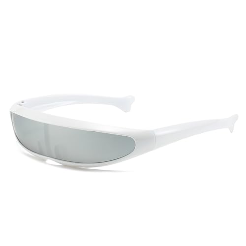 Futuristischer Spiegel, personalisierte galvanisierte Sonnenbrille, Y2K Steampunk-Brille, Rave-Partybrille für Damen und Herren von Miaoyak
