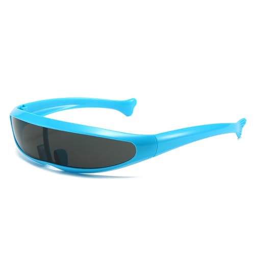 Futuristischer Spiegel, personalisierte galvanisierte Sonnenbrille, Y2K Steampunk-Brille, Rave-Partybrille für Damen und Herren von Miaoyak