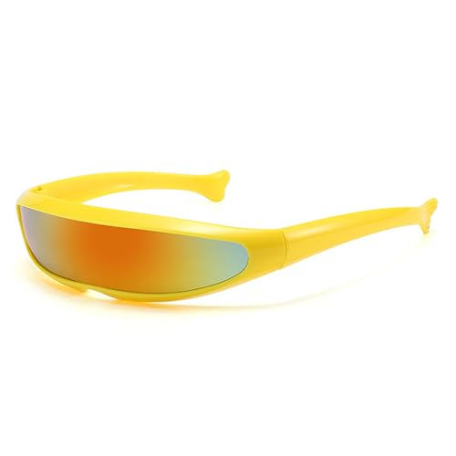 Futuristischer Spiegel, personalisierte galvanisierte Sonnenbrille, Y2K Steampunk-Brille, Rave-Partybrille für Damen und Herren von Miaoyak