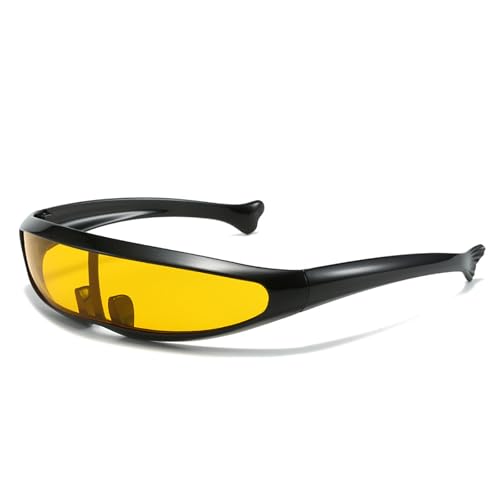 Futuristischer Spiegel, personalisierte galvanisierte Sonnenbrille, Y2K Steampunk-Brille, Rave-Partybrille für Damen und Herren von Miaoyak