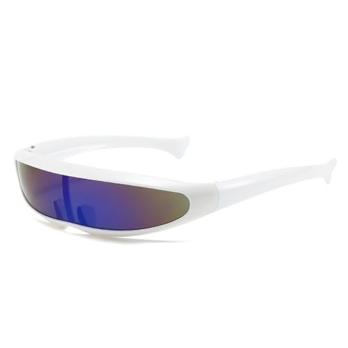 Futuristischer Spiegel, personalisierte galvanisierte Sonnenbrille, Y2K Steampunk-Brille, Rave-Partybrille für Damen und Herren von Miaoyak