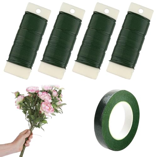 Blumendraht, Basteldraht, 4er Set Grün Blumendraht verzinkt, vielseitig Bindedraht, 0,7mm Wickeldraht lose auf Holzwickel, zur Befestigung von Blumen und Pflanzen, Bindedraht, Basteldraht Blumendraht, Basteldraht, 4er Set Grün Blumendraht verzinkt, vielseitig Bindedraht, 0,7mm Wickeldraht lose auf Holzwickel, zur Befestigung von Blumen und Pflanzen, Bindedraht, Basteldraht von Miayical