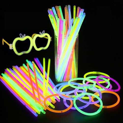 Miayical Knicklichter, Leuchtstäbe, Glow Sticks, Vielfarbig Knicklichter, Neon Knicklichter Ketten Sets, mit Verbinder, für Festival, Hochzeiten, Kindergeburtstag Party Deko, Feuerwerk Party, 100PCS Miayical Knicklichter, Leuchtstäbe, Glow Sticks, Vielfarbig Knicklichter, Neon Knicklichter Ketten Sets, mit Verbinder, für Festival, Hochzeiten, Kindergeburtstag Party Deko, Feuerwerk Party, 100PCS von Miayical