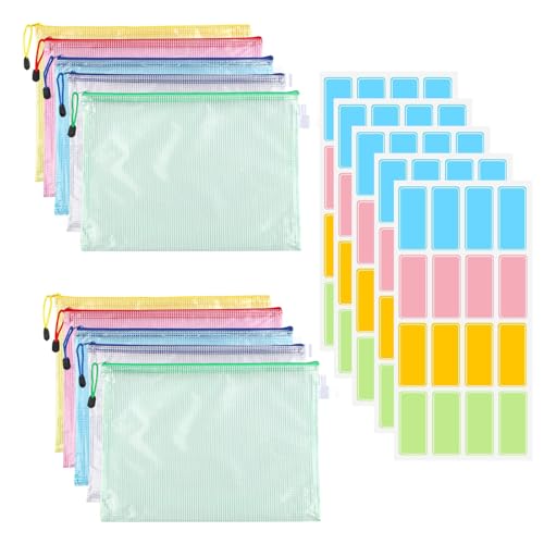 Zipper Pockets, Dokumentenmappe, Document Case, 10PCS Dokumententasche A5, Datei Zipper Tasche, Mesh Plastic Zip Bag, mit Selbstklebend Aufkleber, für Datei, Papier, Reise, Schminktasche Zipper Pockets, Dokumentenmappe, Document Case, 10PCS Dokumententasche A5, Datei Zipper Tasche, Mesh Plastic Zip Bag, mit Selbstklebend Aufkleber, für Datei, Papier, Reise, Schminktasche von Miayical