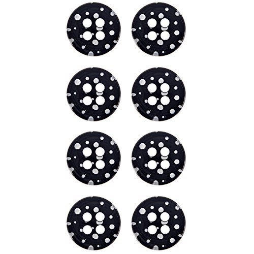Mibo Knöpfe aus Nylonharz, 4 Löcher, konkave Form, Sublimationsdruck, große und kleine Punkte, 44 l (28 mm), Weiß auf Schwarz, 6 Stück von Mibo Buttons & Accessories