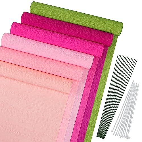 Krepppapier, MicButty 6 Farben Krepppapierrollen Krepppapier Rosa 25x250cm Crepe Papier krepppapier Pastell Kreppband Bunt Krepppapier zum Basteln von Blumen für Hochzeit,Valentinstag,Papierhandwerk Krepppapier, MicButty 6 Farben Krepppapierrollen Krepppapier Rosa 25x250cm Crepe Papier krepppapier Pastell Kreppband Bunt Krepppapier zum Basteln von Blumen für Hochzeit,Valentinstag,Papierhandwerk von MicButty