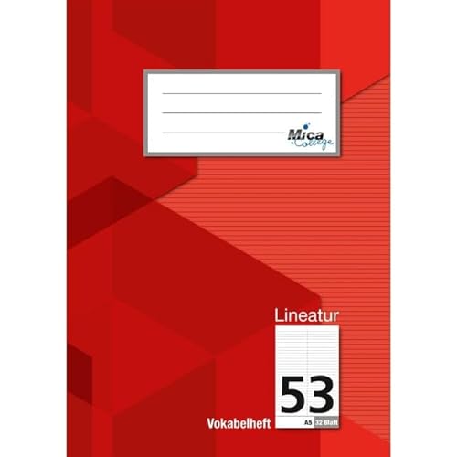 Vokabelheft A5 - Lineatur 53-2 Spalten - 32 Blatt von Mica College