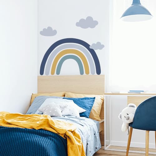 Mica-Mica Regenbogen Wandtattoo fürs Kinderzimmer, Wanddeko, Wandsticker (Blau, Small) von Mica-Mica
