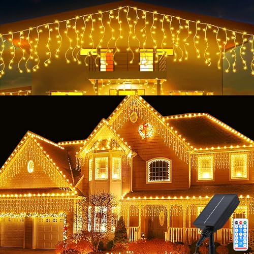 Micacorn Solar Eisregen Lichterkette mit USB-Ladung 5M Wasserdicht Eisregen Lichterkette 8 Modes 256 LEDs 32 Pcs Vorhang Lichter mit Fernbedienung für Garten Hochzeit Party Weihnachtsdekoration Micacorn Solar Eisregen Lichterkette mit USB-Ladung 5M Wasserdicht Eisregen Lichterkette 8 Modes 256 LEDs 32 Pcs Vorhang Lichter mit Fernbedienung für Garten Hochzeit Party Weihnachtsdekoration von Micacorn