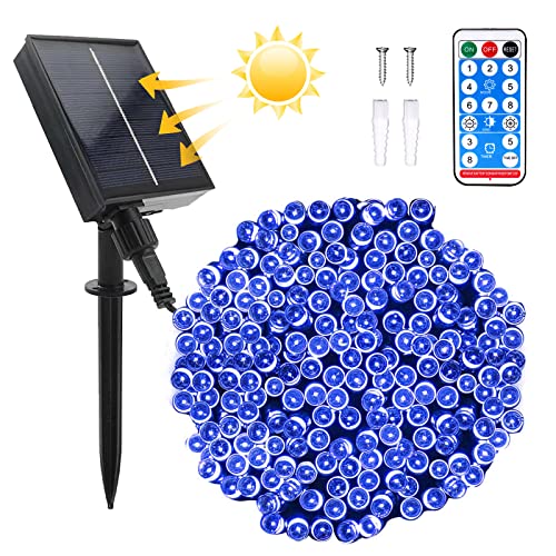 Micacorn Solar Lichterkette Aussen, Wasserdichte Lichterkette 22 Meter 8 Modi 200 LED Solar Lichterkette mit Fernbedienung für Garten Hochzeits Terrassen Bäume Party Weihnachten Dekoration von Micacorn