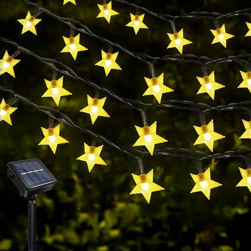 Solar LED Lichterkette Garten, Wasserdichte Stern Lichterkette 12 Meter 8 Modi 100 LEDs Lichterkette Außen Solar Sterne für Außen Hochzeits Terrassen Party Weihnachten Dekoration Solar LED Lichterkette Garten, Wasserdichte Stern Lichterkette 12 Meter 8 Modi 100 LEDs Lichterkette Außen Solar Sterne für Außen Hochzeits Terrassen Party Weihnachten Dekoration von Micacorn