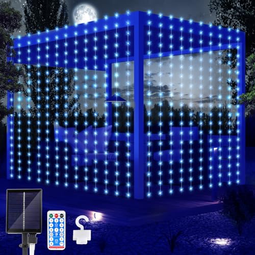 Solar Lichterketten Aussen, Solar Lichtervorhang 3Mx3M 300 LED Wasserfall Lichterkette 8 Modi Wasserdichte Vorhang Lichter mit Fernbedienung für Weihnachten Hochzeit Party Garten Dekorationen Solar Lichterketten Aussen, Solar Lichtervorhang 3Mx3M 300 LED Wasserfall Lichterkette 8 Modi Wasserdichte Vorhang Lichter mit Fernbedienung für Weihnachten Hochzeit Party Garten Dekorationen von Micacorn