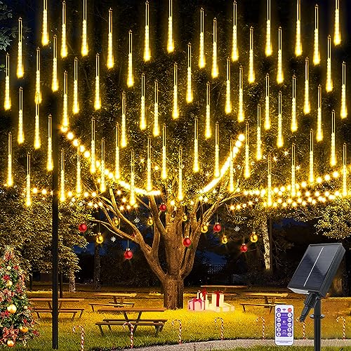 Solar Meteorschauer Regen Lichter, 10 Röhren 240 LED Meteor Weihnachtslichter mit Fernbedienung Regentropfen Lichterketten Wasserdichte für Party Hochzeit Baum Weihnachtsdekorationen Solar Meteorschauer Regen Lichter, 10 Röhren 240 LED Meteor Weihnachtslichter mit Fernbedienung Regentropfen Lichterketten Wasserdichte für Party Hochzeit Baum Weihnachtsdekorationen von Micacorn