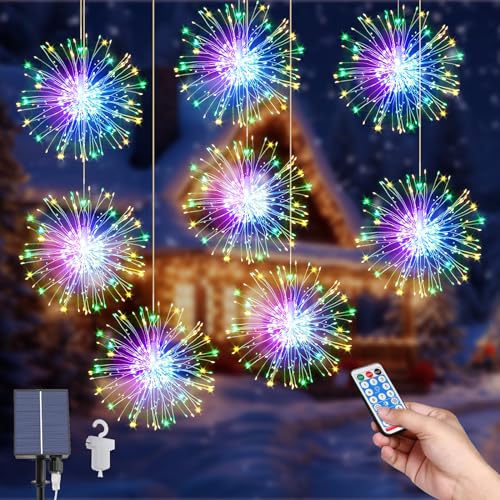 Solar String Garten Lichter, 8Pack Hängende Solar Feuerwerk Lichter 800 LEDs 8 Modes Lichterkette Außen Starburst Wasserdichte Kupferdraht Lichter mit Fernbedienung für Home Xmas Außendekorationen Solar String Garten Lichter, 8Pack Hängende Solar Feuerwerk Lichter 800 LEDs 8 Modes Lichterkette Außen Starburst Wasserdichte Kupferdraht Lichter mit Fernbedienung für Home Xmas Außendekorationen von Micacorn