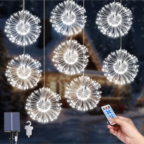 Solar String Garten Lichter, 8Pack Hängende Solar Feuerwerk Lichter 800 LEDs 8 Modes Lichterkette Außen Starburst Wasserdichte Kupferdraht Lichter mit Fernbedienung für Home Xmas Außendekorationen Solar String Garten Lichter, 8Pack Hängende Solar Feuerwerk Lichter 800 LEDs 8 Modes Lichterkette Außen Starburst Wasserdichte Kupferdraht Lichter mit Fernbedienung für Home Xmas Außendekorationen von Micacorn