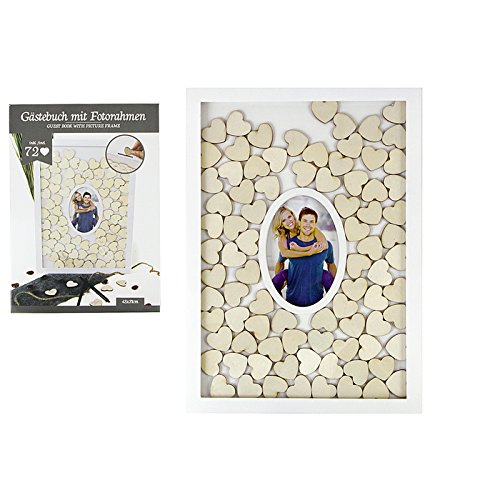 Hochzeit Gästebuch mit 72 Herzen Fotorahmen 43 x 31 cm Hochzeitsgästebuch Taufe von Michel Toys