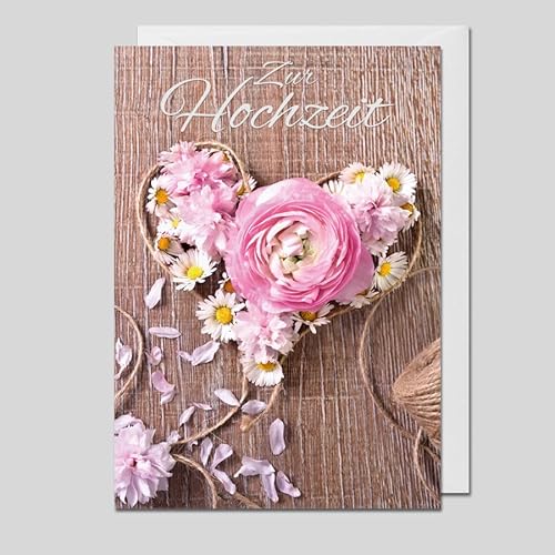 Michel Verlag Blumige Glückwunschkarte Zur SILBERHOCHZEIT, edle Folienprägung in weiß, Klappkarte Silberne Hochzeit, Jubiläumskarte 25. Hochzeitstag, Glückwunsch Ehejubiläum, inkl. Umschlag. 12x17cm von Michel Verlag