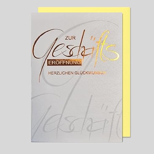 Michel Verlag Edle Grußkarte Zur GESCHÄFTSERÖFFNUNG mit Folienprägung kupfergold, Glückwünsche zur Firmeneröffnung Selbstständigkeit Ladenöffnung, Klappkarte inkl. Umschlag. 12x17cm. Made in Germany! von Michel Verlag
