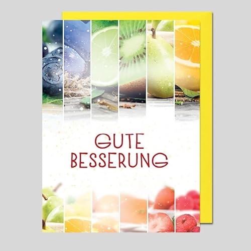 Michel Verlag Fröhliche Grußkarte GUTE BESSERUNG Genesung, positives Design mit bunten Farben, Klappkarte zur Aufmunterung, inkl. farblich passendem Briefumschlag, 12x17cm. Made in Germany! Michel Verlag Fröhliche Grußkarte GUTE BESSERUNG Genesung, positives Design mit bunten Farben, Klappkarte zur Aufmunterung, inkl. farblich passendem Briefumschlag, 12x17cm. Made in Germany! von Michel Verlag
