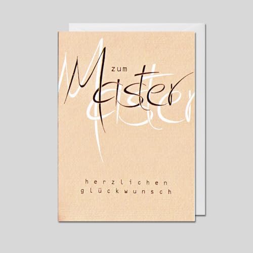 Michel Verlag Glückwunsch zum MASTER Abschluss. Hochwertige Klappkarte inkl. Umschlag. 12x17cm, Grußkarte Studium beendet – Geschenkidee Abschlussprüfung Universität, Made in Germany! (pastell) von Michel Verlag