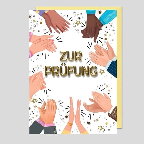 Michel Verlag Glückwunsch zur PRÜFUNG. Edele Klappkarte inkl. Umschlag. Grußkarte zum bestandenen Erfolg Examen Master Studium Abschluss Ausbildung.12x17cm (Applaus) von Michel Verlag
