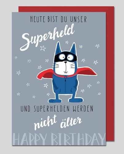 Michel Verlag Glückwunschkarte SUPERHELD HAPPY BIRTHDAY Geburtstagskarte – Superman Motiv inspiriert vom Film Marvel, Grußkarte für Fans Klappkarte inkl. Umschlag, Comic Stil. 12x17cm. Made in Germany Michel Verlag Glückwunschkarte SUPERHELD HAPPY BIRTHDAY Geburtstagskarte – Superman Motiv inspiriert vom Film Marvel, Grußkarte für Fans Klappkarte inkl. Umschlag, Comic Stil. 12x17cm. Made in Germany von Michel Verlag