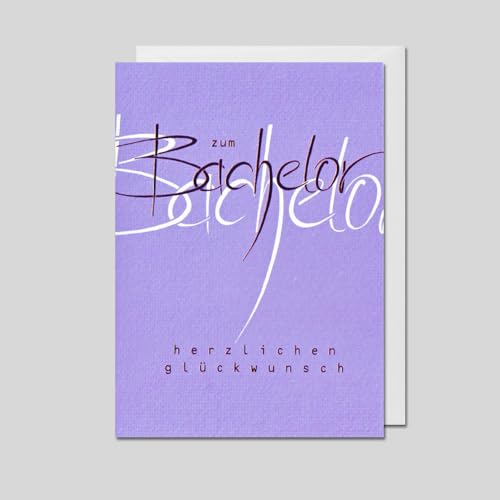 Michel Verlag Glückwunschkarte zum BACHELOR. Hochwertige Klappkarte, Gratulation Geschenkidee Studium beendet Universität Abschlussprüfung, inkl. Umschlag. 12x17cm, Made in Germany! (pastell) von Michel Verlag