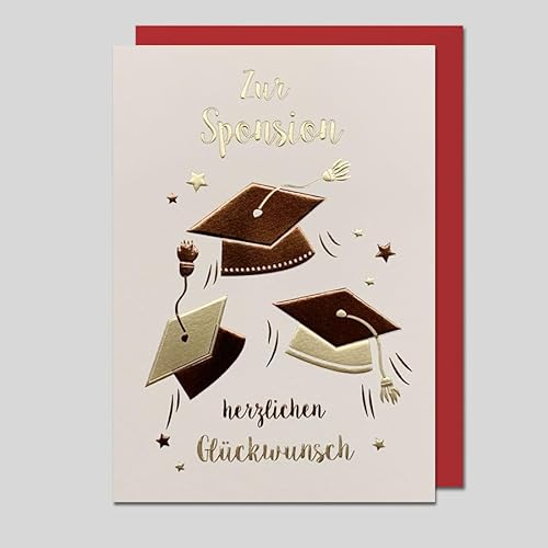 Michel Verlag Glückwunschkarte zur SPONSION | Hochwertige Klappkarte 12x17cm inkl. Umschlag | Stilvolle Gratulation Geschenkidee Abschluss Universität Diplom Magister Bachelor Master Michel Verlag Glückwunschkarte zur SPONSION | Hochwertige Klappkarte 12x17cm inkl. Umschlag | Stilvolle Gratulation Geschenkidee Abschluss Universität Diplom Magister Bachelor Master von Michel Verlag