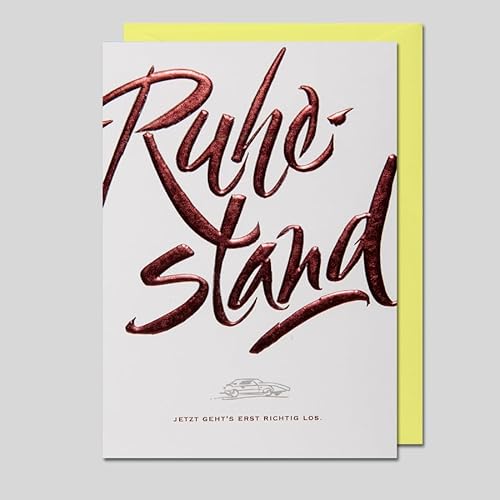 Michel Verlag Premium Grußkarte Zum RUHESTAND, elde Folienprägung, Glückwunsch zur RENTE, Abschied für Kollegen, Freunde. Klappkarte inkl. farblich passendem Briefumschlag. 12x17cm. Made in Germany! Michel Verlag Premium Grußkarte Zum RUHESTAND, elde Folienprägung, Glückwunsch zur RENTE, Abschied für Kollegen, Freunde. Klappkarte inkl. farblich passendem Briefumschlag. 12x17cm. Made in Germany! von Michel Verlag