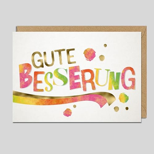 Michel Verlag Stilvolle Grußkarte GUTE BESSERUNG, Klappkarte zur Aufmunterung, Genesung, für Freunde, Kollegen. Inkl. farblich passendem Briefumschlag, Format 12x17cm. Made in Germany! Michel Verlag Stilvolle Grußkarte GUTE BESSERUNG, Klappkarte zur Aufmunterung, Genesung, für Freunde, Kollegen. Inkl. farblich passendem Briefumschlag, Format 12x17cm. Made in Germany! von Michel Verlag