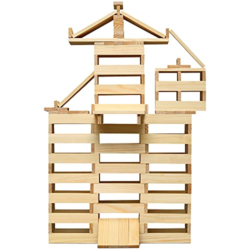 Micki Bauklötze Holz 200 Stück - Unbehandelt Schadstofffrei - Holzklötze Baby Bausteine für Kinder ab 1 Jahr und 6 Monate - Holz Spielzeug - Holzbausteine Natur - Building Blocks for Kids - by Micki Bauklötze Holz 200 Stück - Unbehandelt Schadstofffrei - Holzklötze Baby Bausteine für Kinder ab 1 Jahr und 6 Monate - Holz Spielzeug - Holzbausteine Natur - Building Blocks for Kids - by von Micki