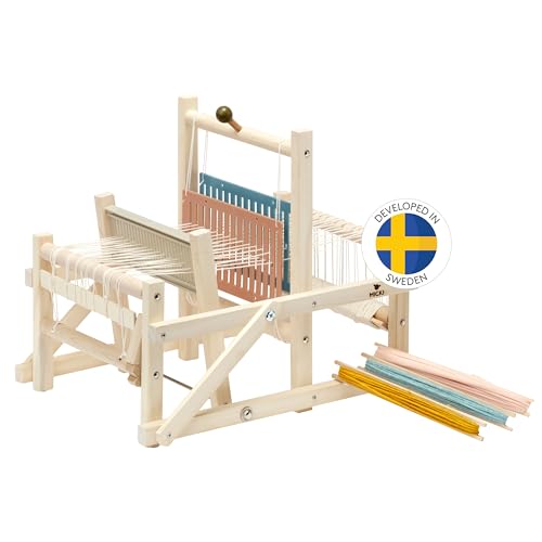 Micki Webstuhl – DIY Set für Erwachsene – Strick Starter-Set für Kinder – Holzgarnspielzeug für Anfänger - Alter 3+ - 380x280x330 mm. von Micki