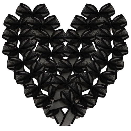 Micomon 50 Stück 3,1 cm große, durchsichtige Mini-Schleifen zum Basteln, Polyester-Organza, Mini-Schleifen, Applikationen für Babyparty, Scrapbooking, Schwarz Micomon 50 Stück 3,1 cm große, durchsichtige Mini-Schleifen zum Basteln, Polyester-Organza, Mini-Schleifen, Applikationen für Babyparty, Scrapbooking, Schwarz von Micomon