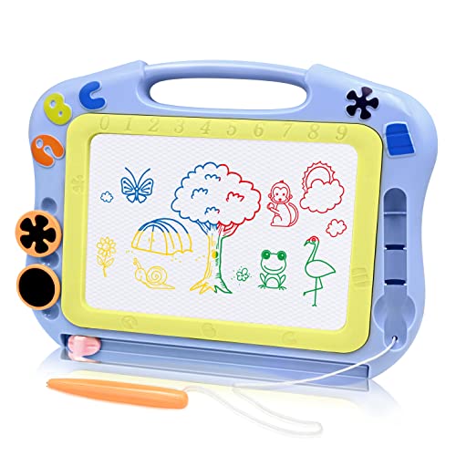 Micovay Magnetisches Zeichenbrett, Zaubertafeln mit Rückwand, Magnettafel, magisches Zeichenbrett, Zeichenbrett, Reisegröße, bunt, löschbares Zeichenbrett, 4, 5 Jahre alt, Blau Micovay Magnetisches Zeichenbrett, Zaubertafeln mit Rückwand, Magnettafel, magisches Zeichenbrett, Zeichenbrett, Reisegröße, bunt, löschbares Zeichenbrett, 4, 5 Jahre alt, Blau von Micovay