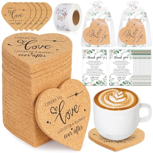 100 Satz Herzen für Brautpaar, Herzförmige Untersetzer in Großpackung, 100 Dankeskarten, Organzabeutel, 1 Rolle Dankesaufkleber, Gast-Souvenirs für Hochzeitsfeiern, Brautgeschenke 100 Satz Herzen für Brautpaar, Herzförmige Untersetzer in Großpackung, 100 Dankeskarten, Organzabeutel, 1 Rolle Dankesaufkleber, Gast-Souvenirs für Hochzeitsfeiern, Brautgeschenke von Micpointik