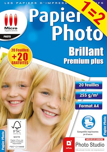 Micro Application 20 Stück Papiere Foto glänzend + 20 Gratis A4 weiß Micro Application 20 Stück Papiere Foto glänzend + 20 Gratis A4 weiß von Micro Application