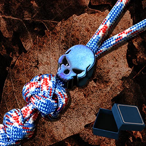 550 Paracord Totenkopf Perlen | TC4 EDC Lanyard für Messer, CNC Metall Titan Charms, Messer Lanyard mit Fallschirmschnur von MidSmile