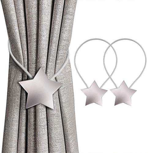 Midore Magnetische Vorhang Raffhalter, 2 Stück Metall Star Magnetvorhang Raffhalter Niedliche Holdback Schnalle Schnür Dekorative Vorhänge Midore Magnetische Vorhang Raffhalter, 2 Stück Metall Star Magnetvorhang Raffhalter Niedliche Holdback Schnalle Schnür Dekorative Vorhänge von Midore