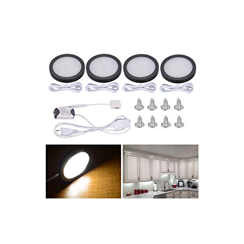 Midore Unterbauleuchte Küche LED Rund Kabinett Beleuchtung LED Schrankbeleuchtung Vitrinenbeleuchtung mit Stecker und 3M Kleber 3000K 6000K Midore Unterbauleuchte Küche LED Rund Kabinett Beleuchtung LED Schrankbeleuchtung Vitrinenbeleuchtung mit Stecker und 3M Kleber 3000K 6000K von Midore