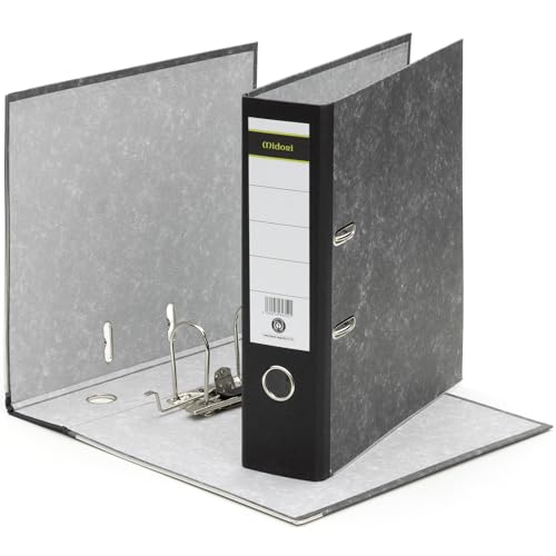 MIDORI Ordner aus 100% Recycling-Papier | 15er Pack Wolkenmarmor-Aktenordner 8 cm breit im DIN A4 Format | Blauer Engel zertifizierter Briefordner Ringordner von Midori