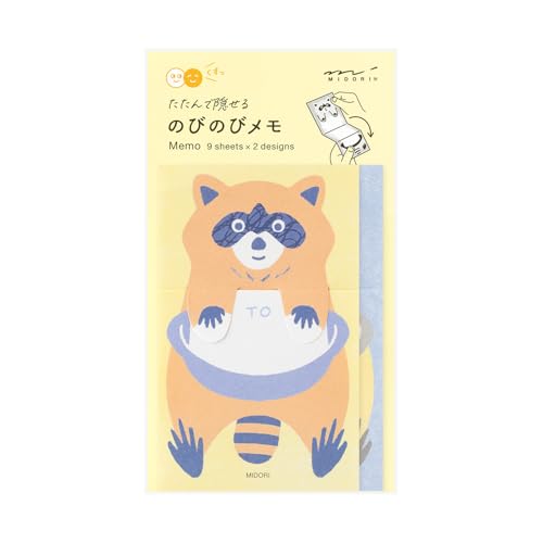 Midori 11825006 Notizblock Nobi Waschbär Muster von Midori