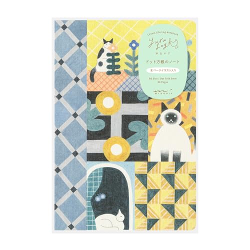 Midori 15353006 Notizheft, Lose, Katzenmuster, B6 von Midori