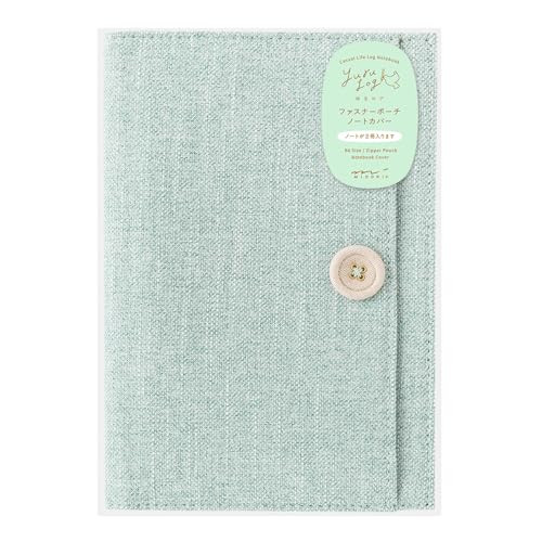 Midori 15361006 Log B6 Notizbucheinband, Stoff, hellblau von Midori